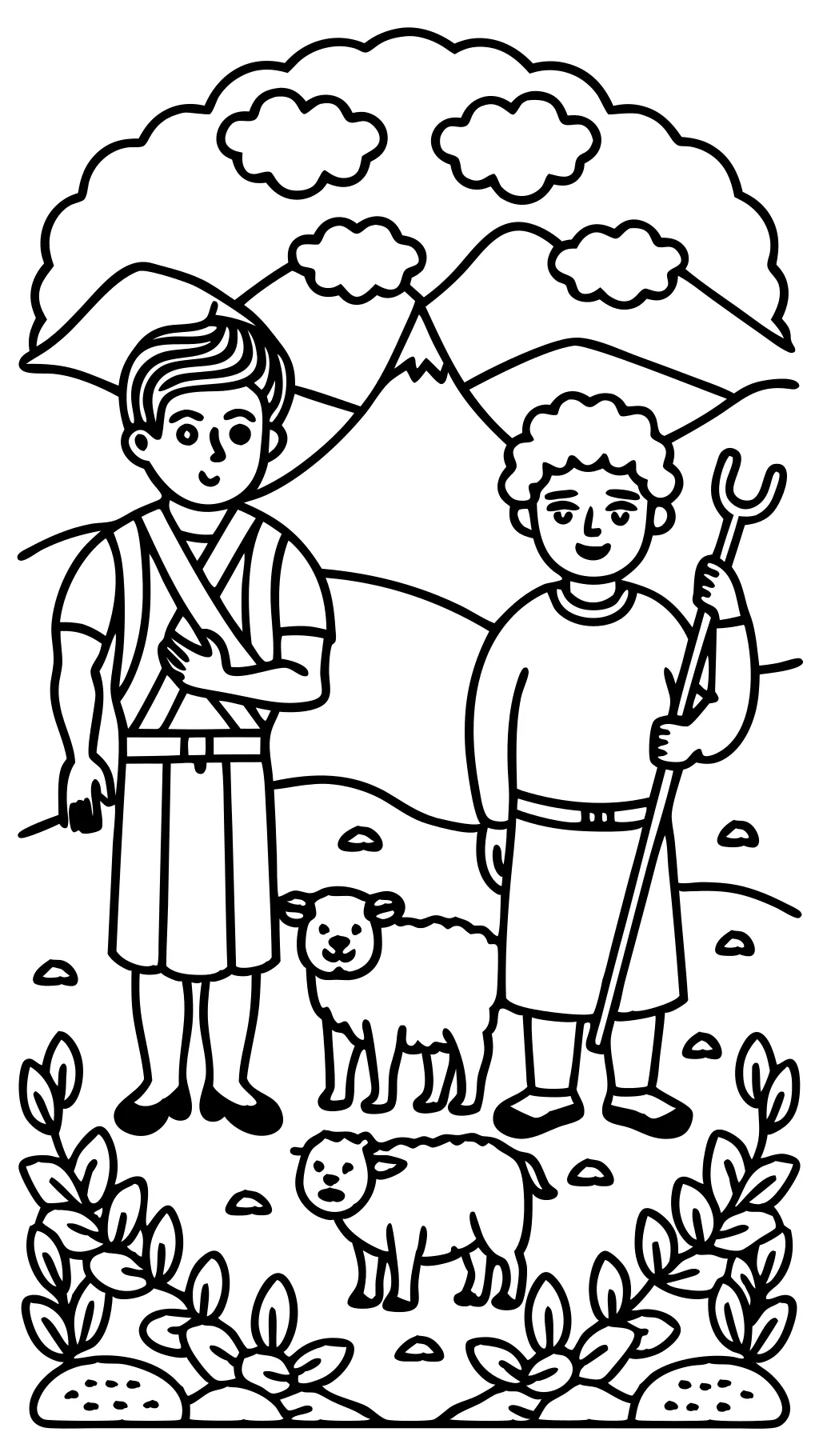 cain and abel coloring page